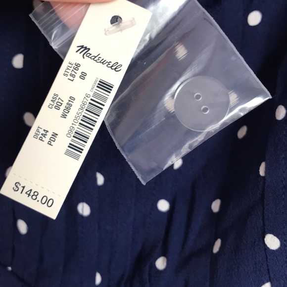 Madewell Polka Dot Jumpsuit, NWT missing button - Picture 9 of 14